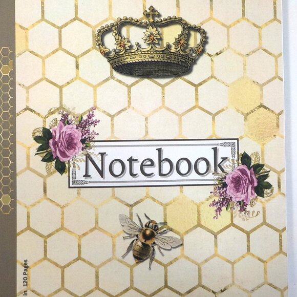 Blank Lined 6x9 Notebook BEE & HONEYCOMB 120 Pages Daily Journal Note Taking - Picture 2 of 5